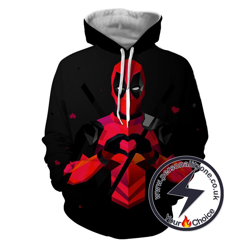 Deadpool Heart - Deadpool 3D - Hoodies